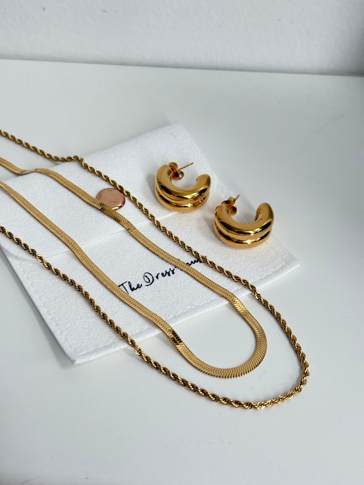 Dress House Gift Set 75 - Gold Necklace Earring