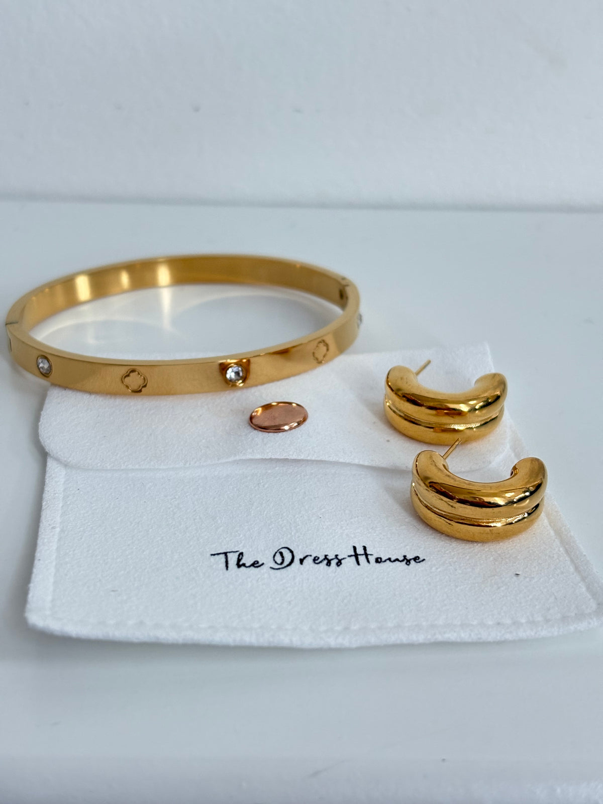 Dress House Gift Set 89 - Gold Bangle Earring