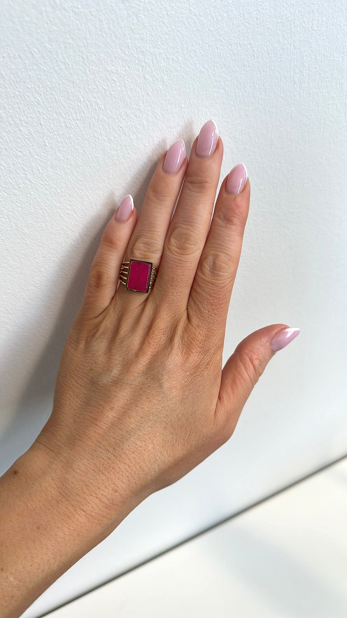 Koko pink adjustable ring
