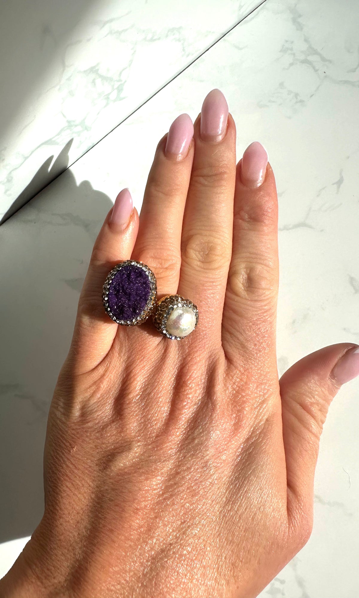 Tropez adjustable purple ring 