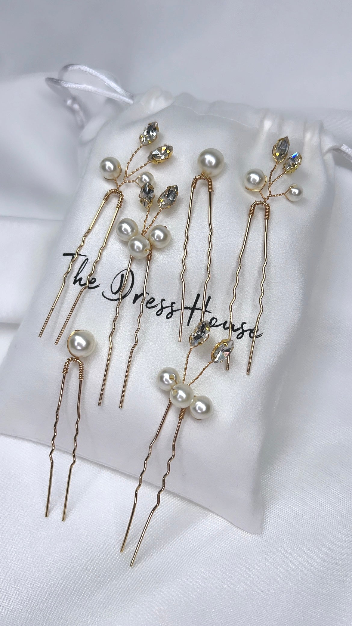 Sanna pearl pins gold 6 pcs