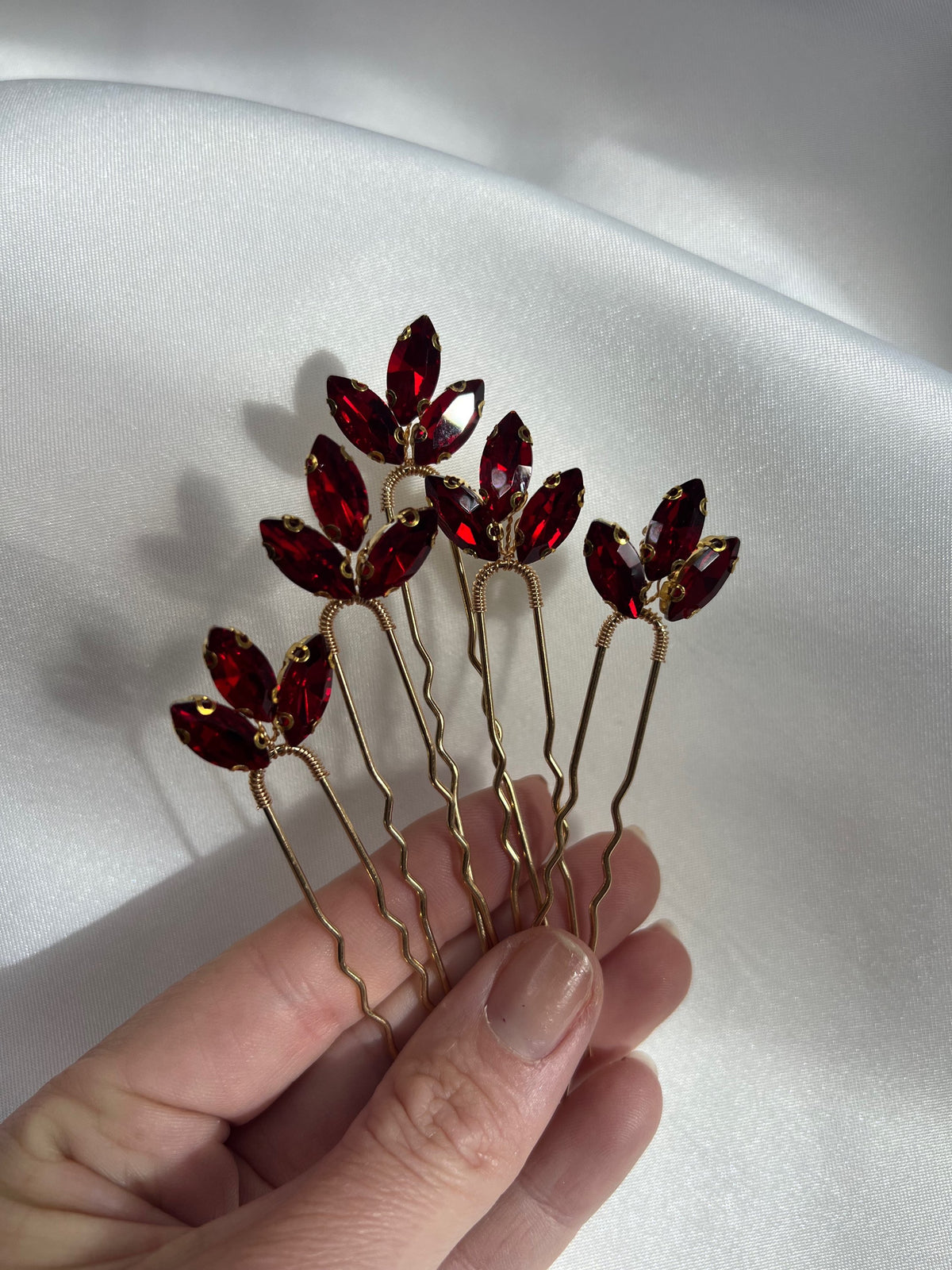 Poppy pins red/gold