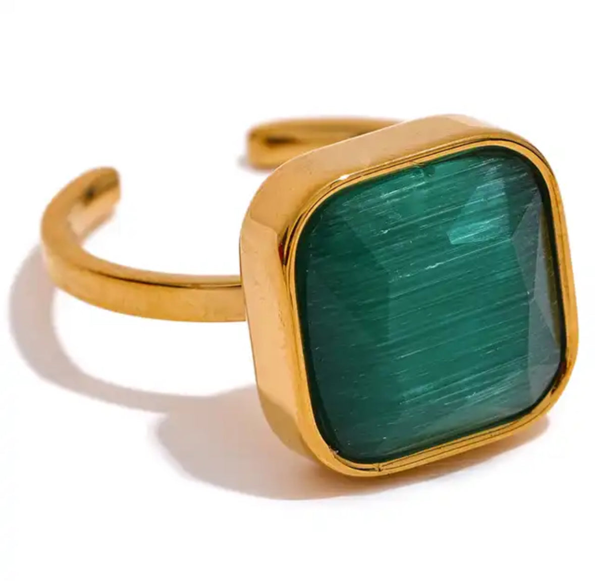 Kate green adjustable ring 