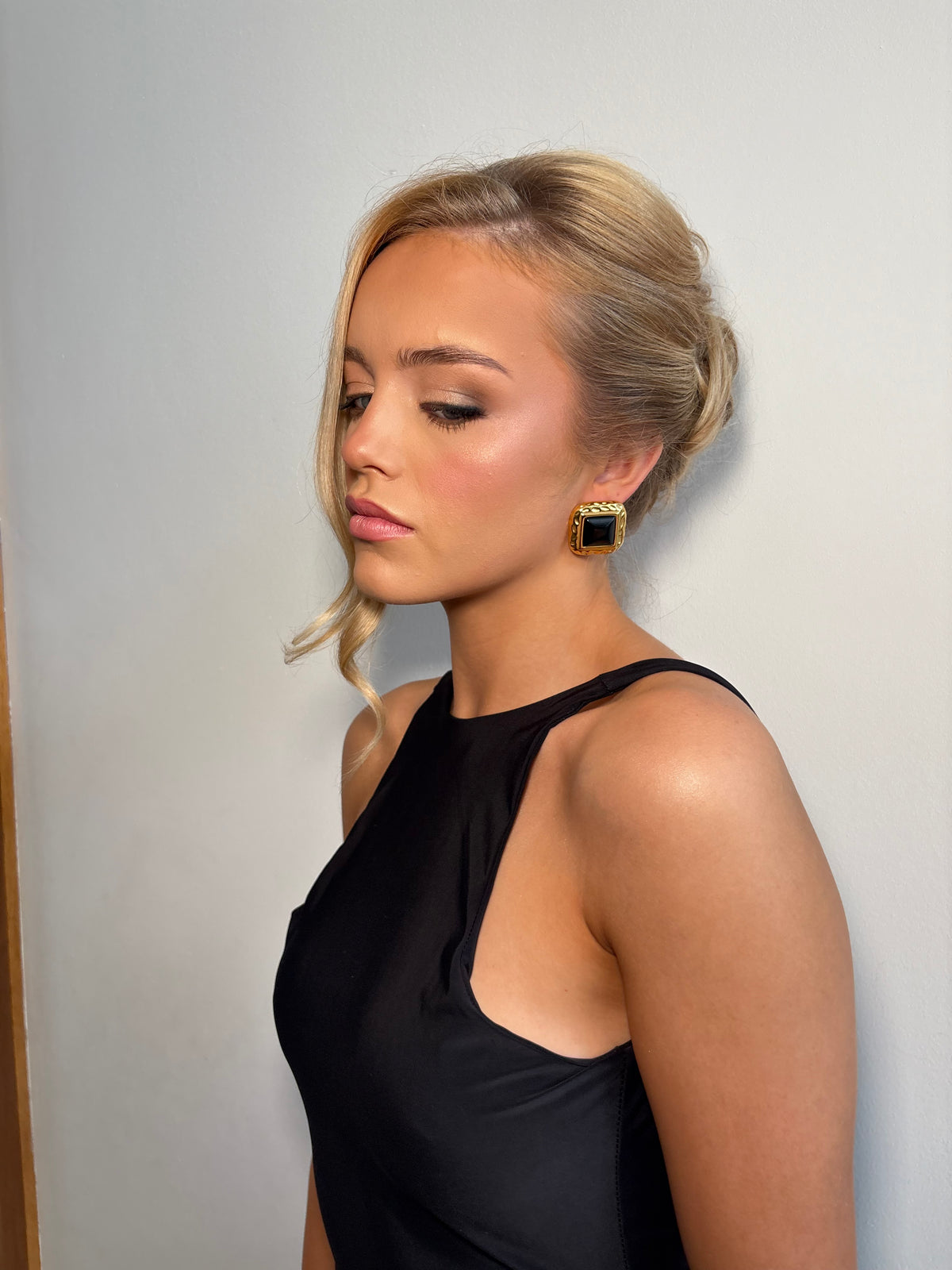 Cally- Black Gold Statement Gold Earring