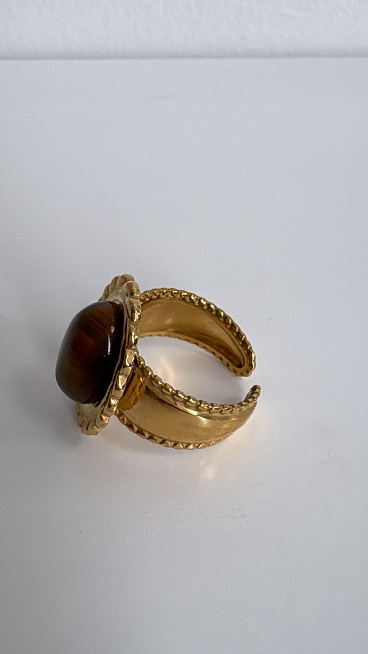 Jade - Gold Tortoise Adjustable Ring