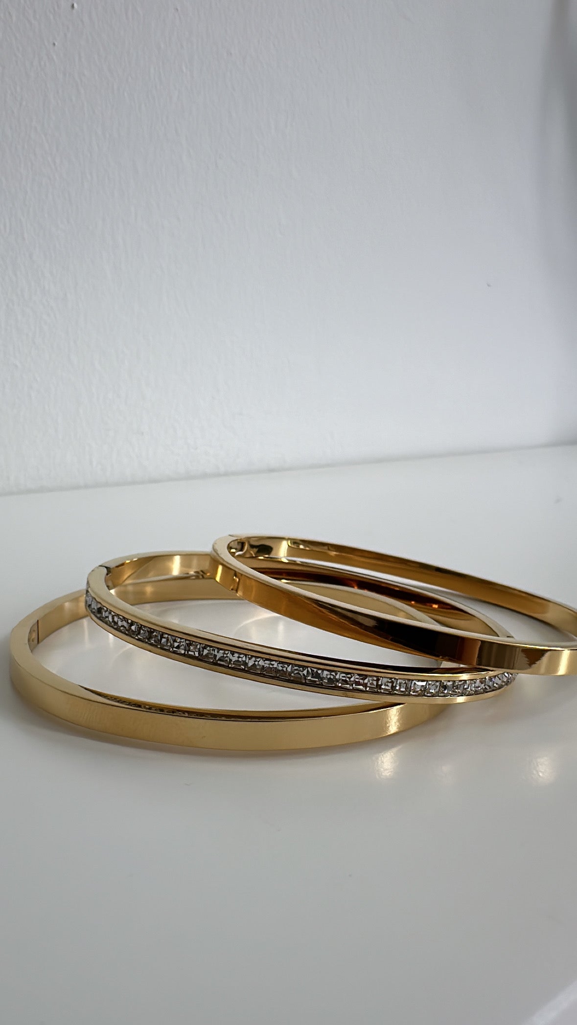 Nicola - Trio Gold Bangle Set