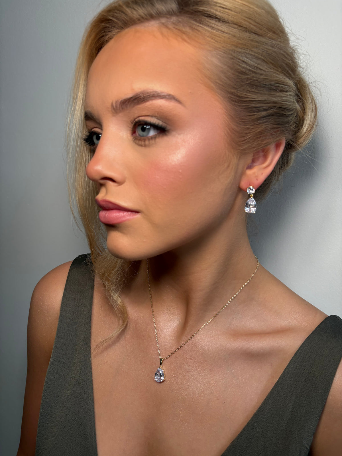 Christina - Silver Diamanté Earring