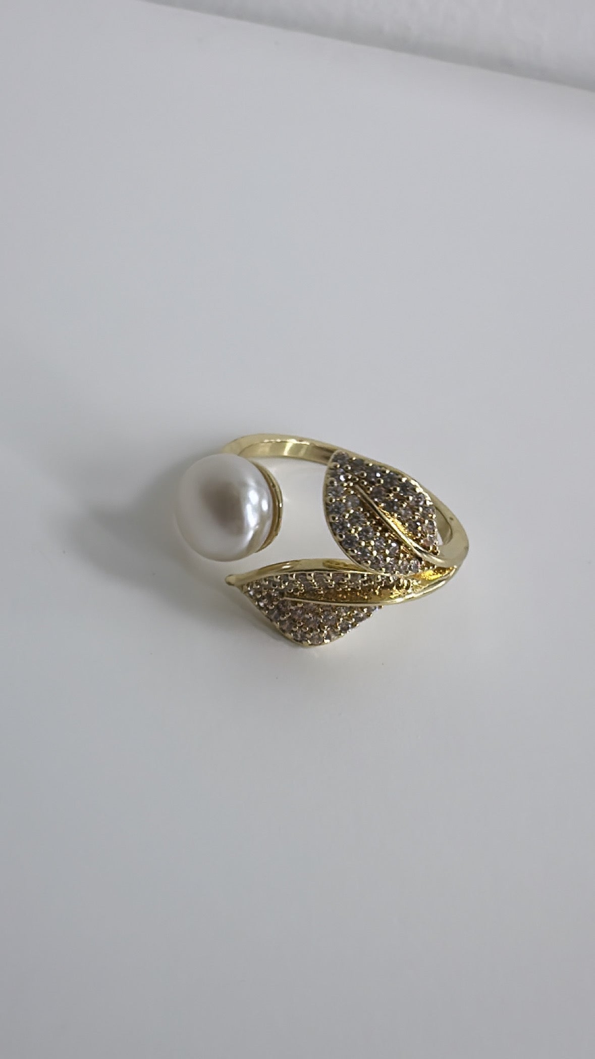Kacy - Gold Adjustable Pearl Ring