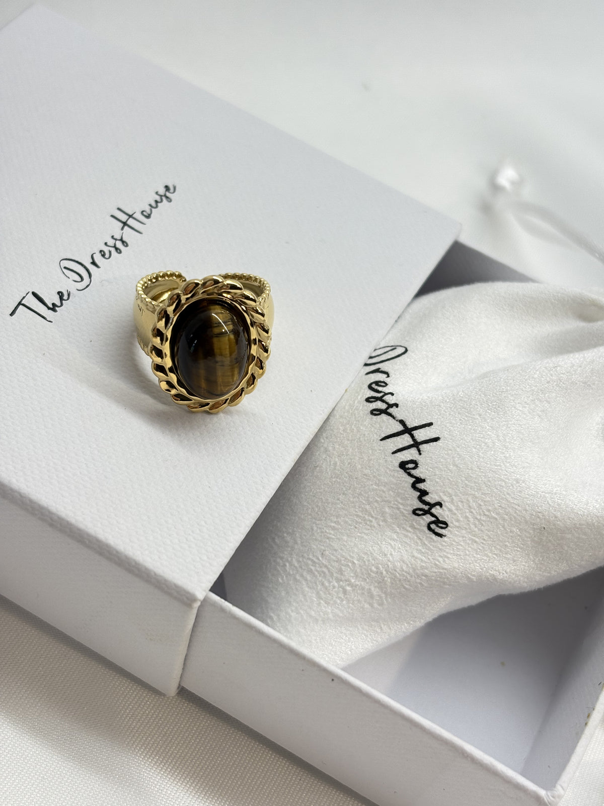 Jade - Gold Tortoise Adjustable Ring