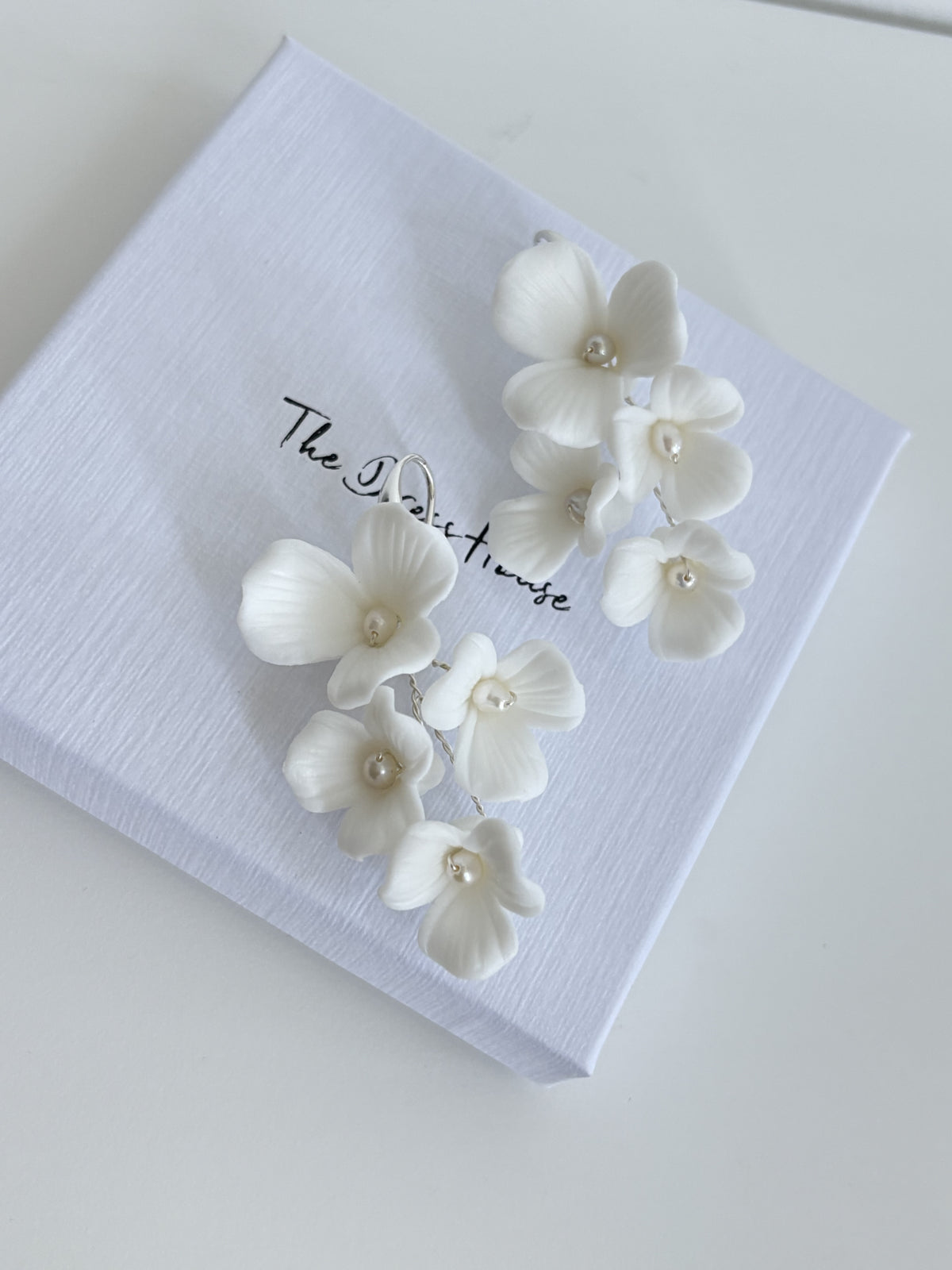 Stella - Porcelain Earrings Silver