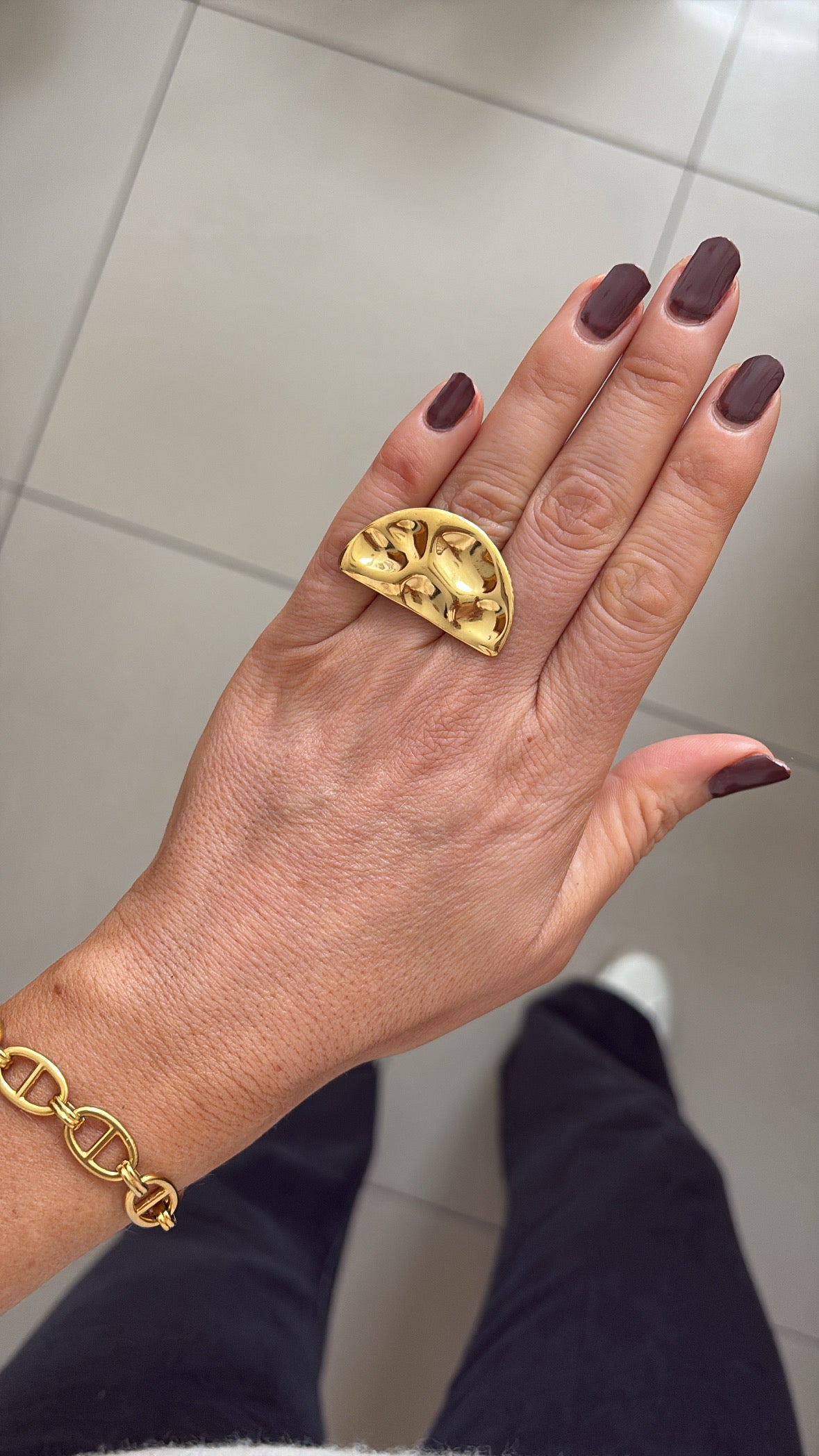 Konnie - Gold Statement Adjustable Ring